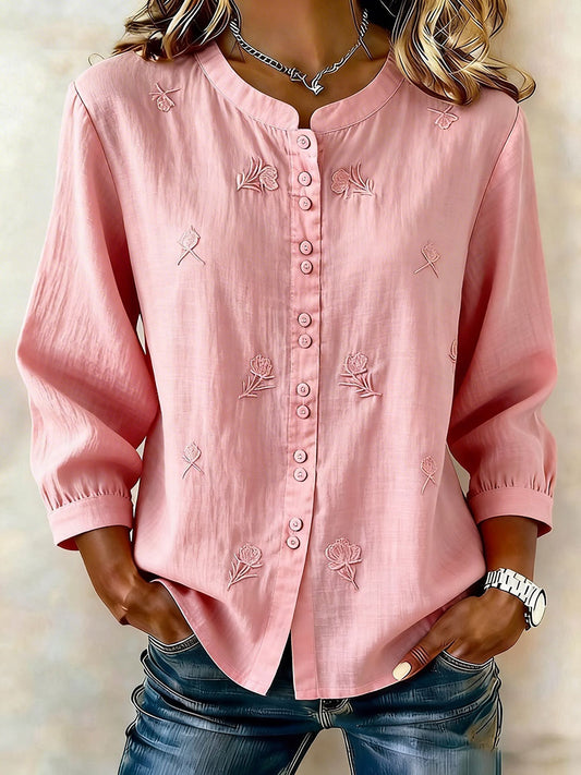 Women's floral cotton shirt