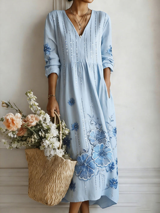 Women's shirt with floral pattern and art print