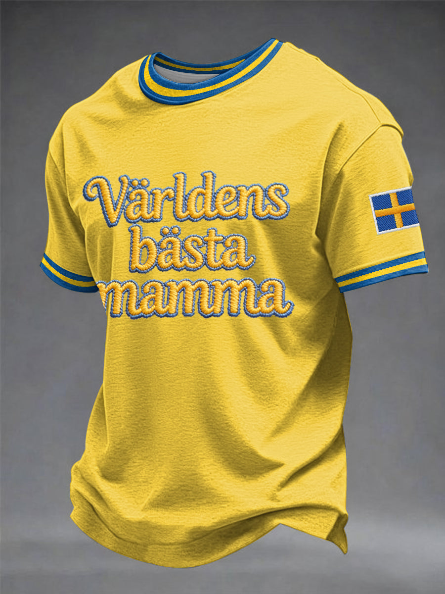 Herrtröja med svensk text om Mors dag och tryck