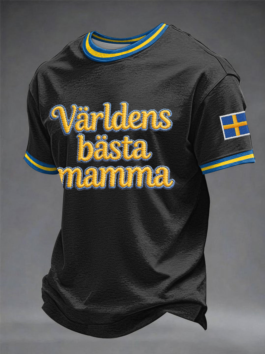 Herrtröja med svensk text om Mors dag och tryck