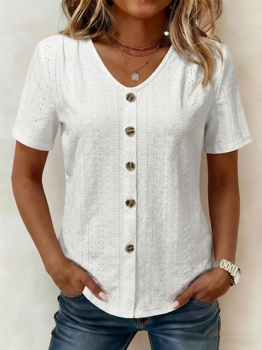Women's Casual Elegant Short Sleeve Lace Top
