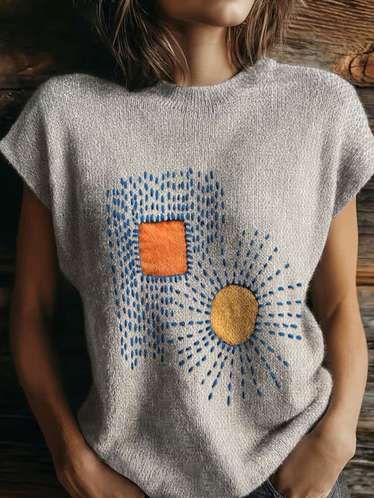 Women's Floral Art Retro Printed Top