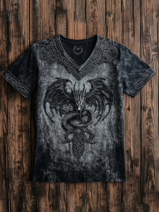 Men's Viking Printed V-neck Shirt