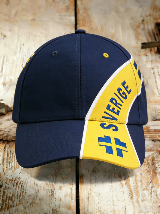 Retro Viking Swedish Flag Patch Relaxed Washed Hat