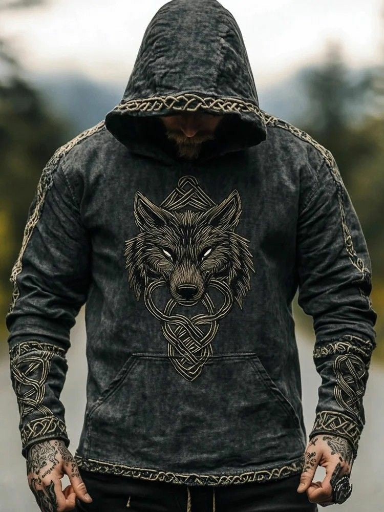 Men's Viking T-Shirt with Printed Pattern