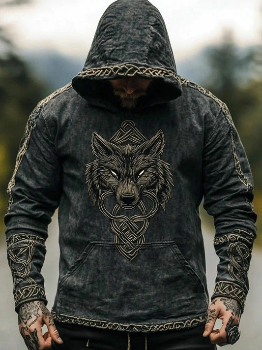 Men's Viking T-Shirt with Printed Pattern