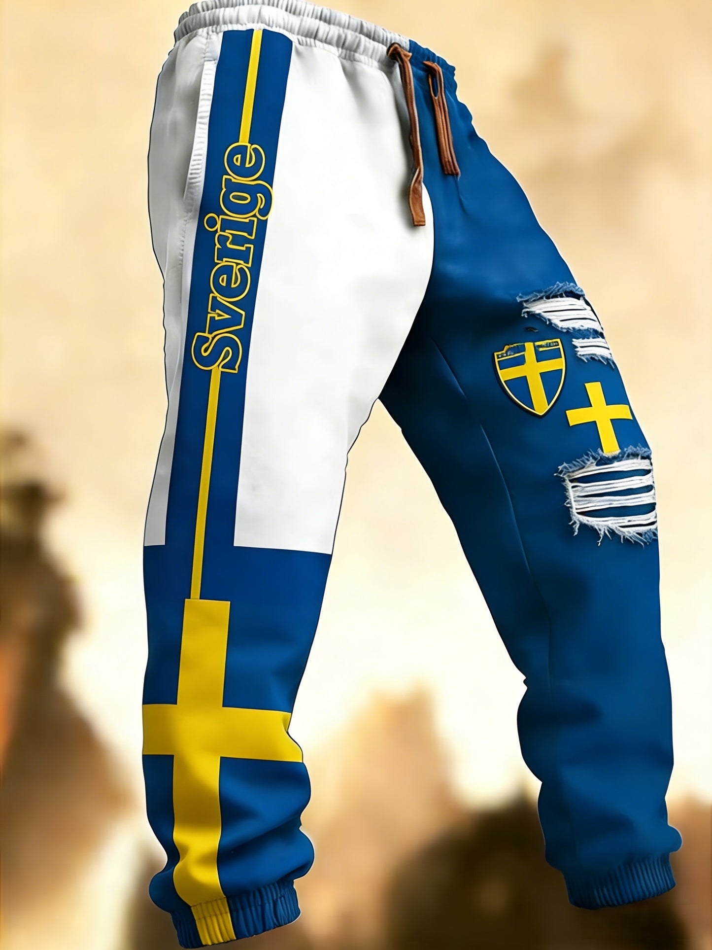 Herr Retro Viking Svensk Flagga Märke Fritidshusor