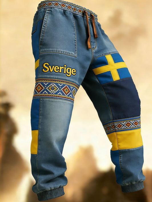 Mr. Retro Viking Swedish Flag Badge Cottage Doors