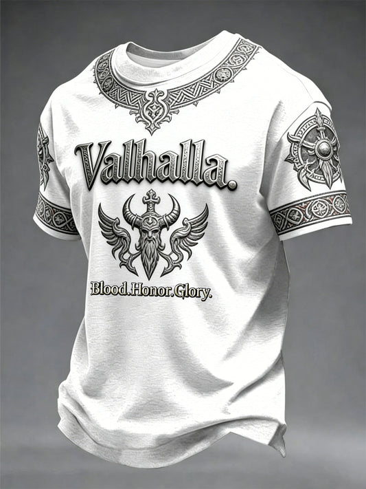 Men's Viking style hoodie with Valhalla motif