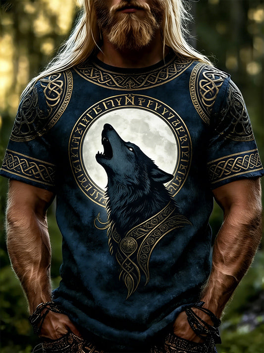 Men's short-sleeved t-shirt with a Viking theme