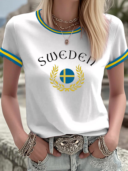 Damer Svensk konst tryckt t-shirt