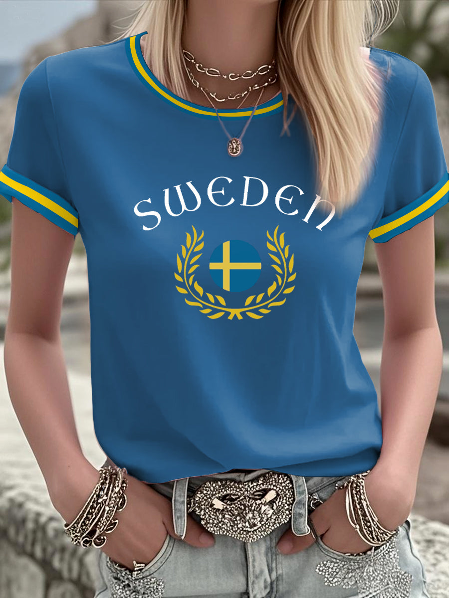 Damer Svensk konst tryckt t-shirt