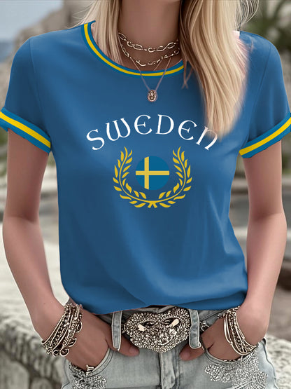 Damer Svensk konst tryckt t-shirt
