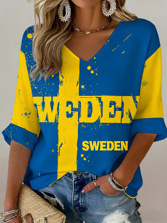 Women's Tank Top Dala Horse Art Print Swedish Flag Colors