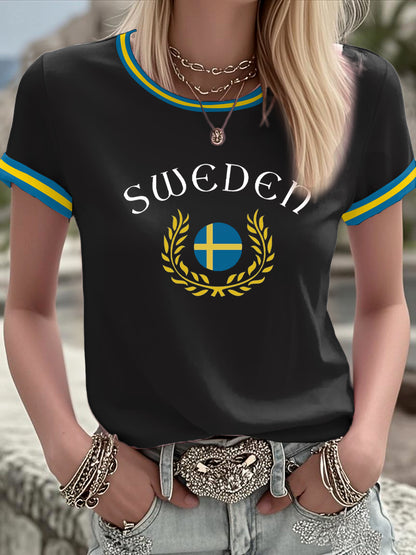 Damer Svensk konst tryckt t-shirt