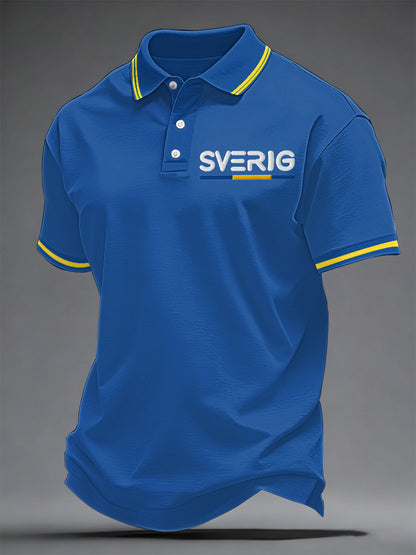 Herrkonsttryck på svensk språk casual topp