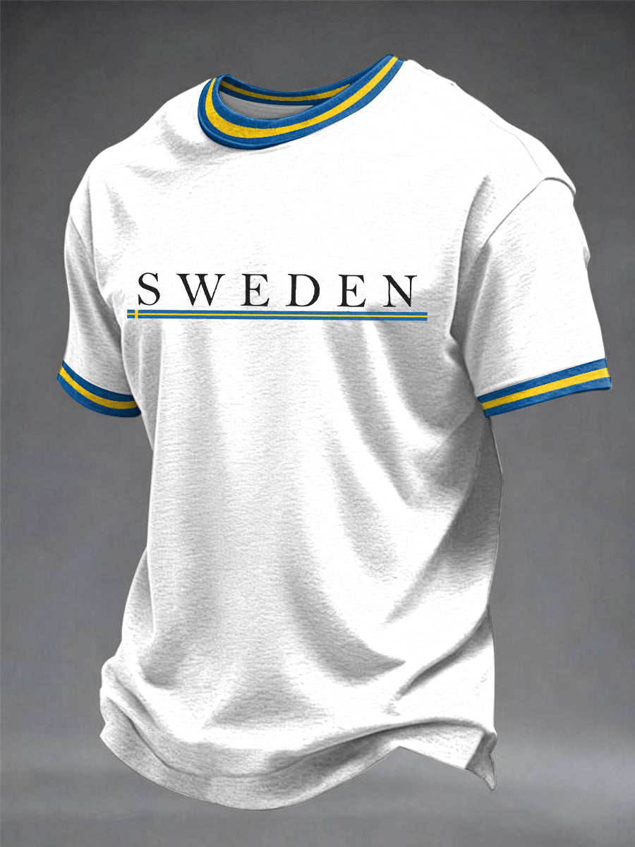 Herrtröja med svensk konst och Valhalla-print