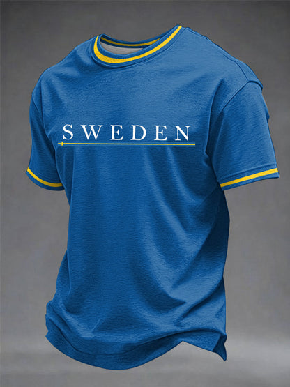 Herrtröja med svensk konst och Valhalla-print