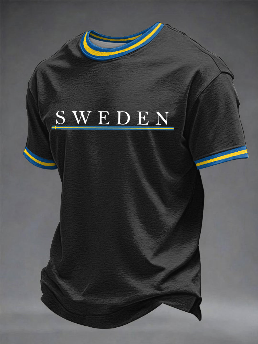 Herrtröja med svensk konst och Valhalla-print