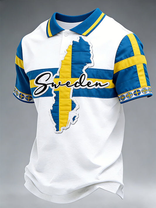 Relaxed polo shirt with print