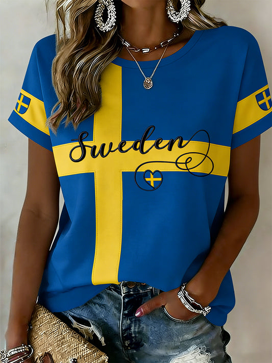 Dams T-shirt med etniskt mönster