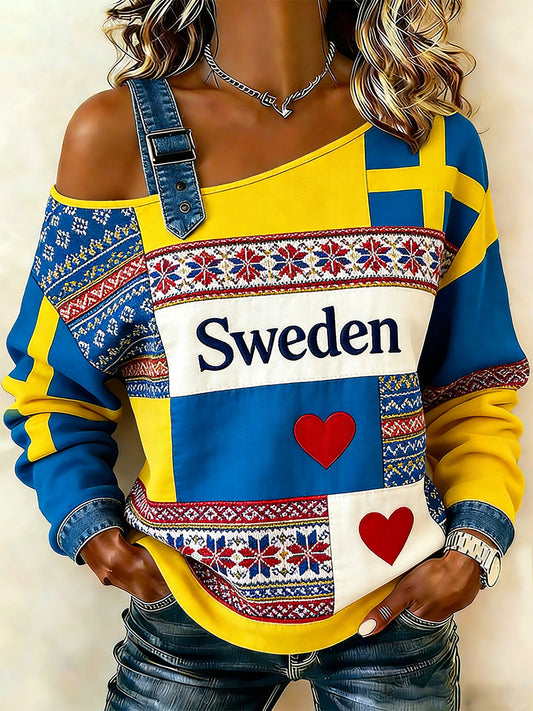 Women's Ethnic Pattern Camisole Sweatshirt