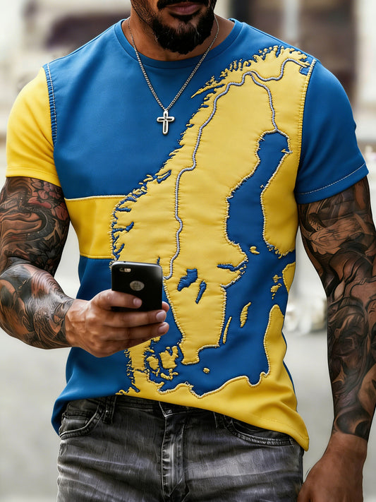 Men's printed t-shirt commemorating the Swedish Midsummer celebration