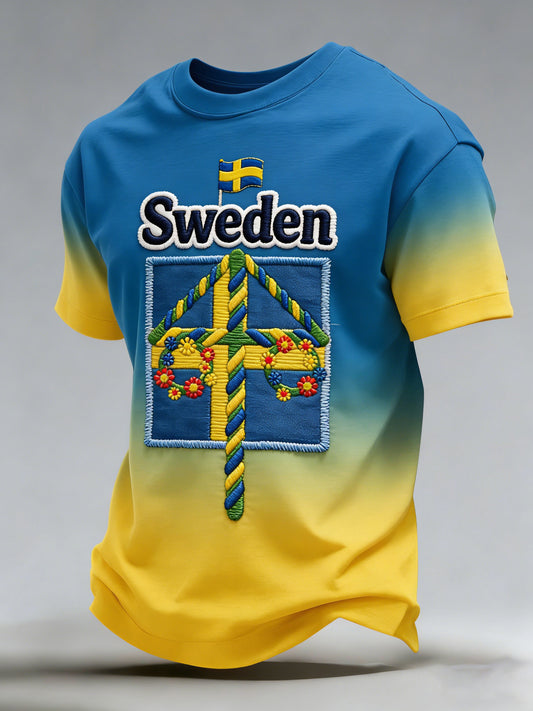 Men's sweatshirt with a print commemorating the Swedish Midsummer celebration
