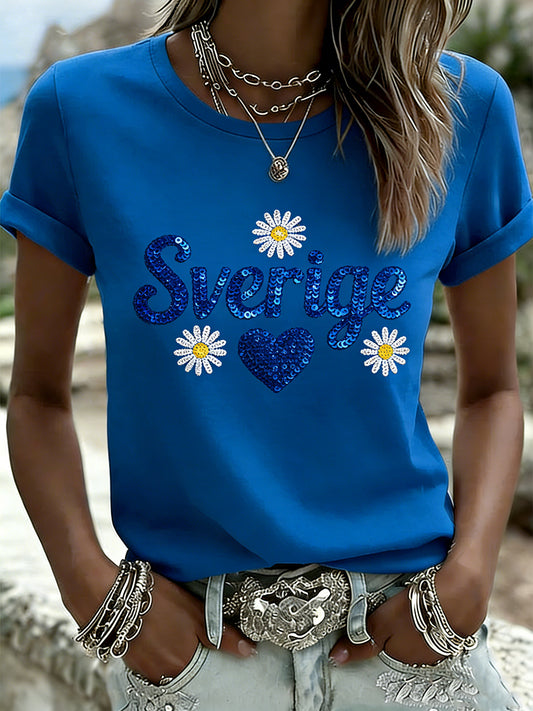 Retro Swedish Art Print Relaxed T-Shirt
