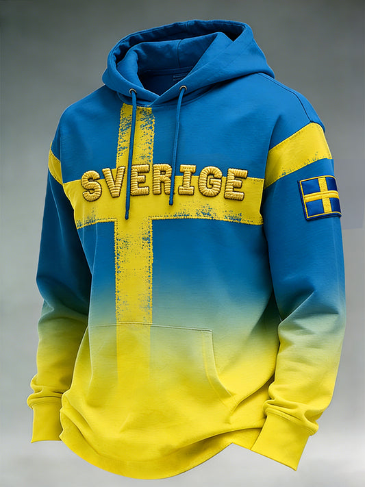 Retro Swedish art print relaxed sweatshirt