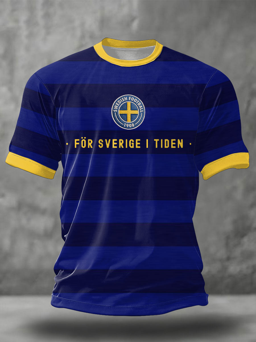 Herrarnas Sverige Fotbollslärd Tryckt T-shirt