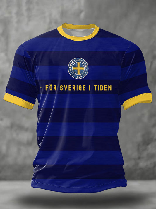 Men's Sweden Football Coach Printed T-Shirt