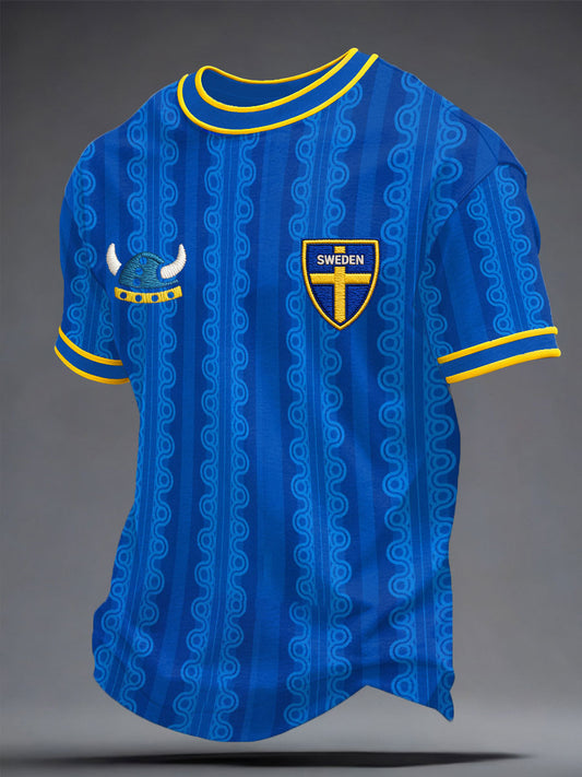 Men's Sweden Football Coach Printed T-shirt
