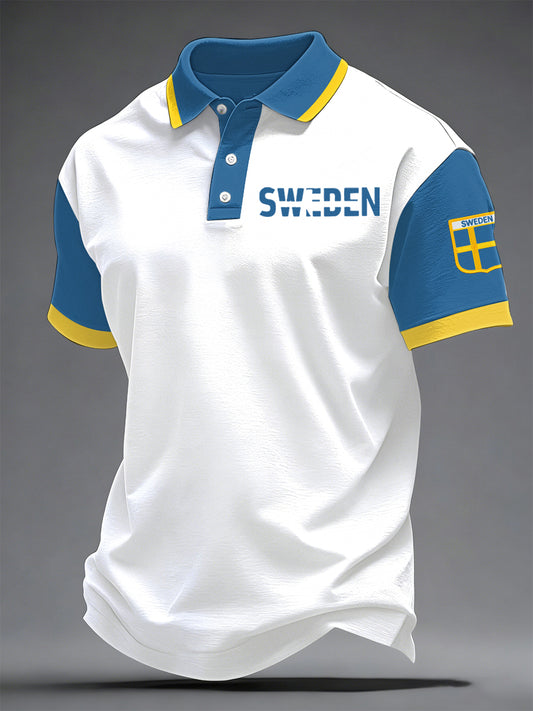 Men's art print casual top in Swedish