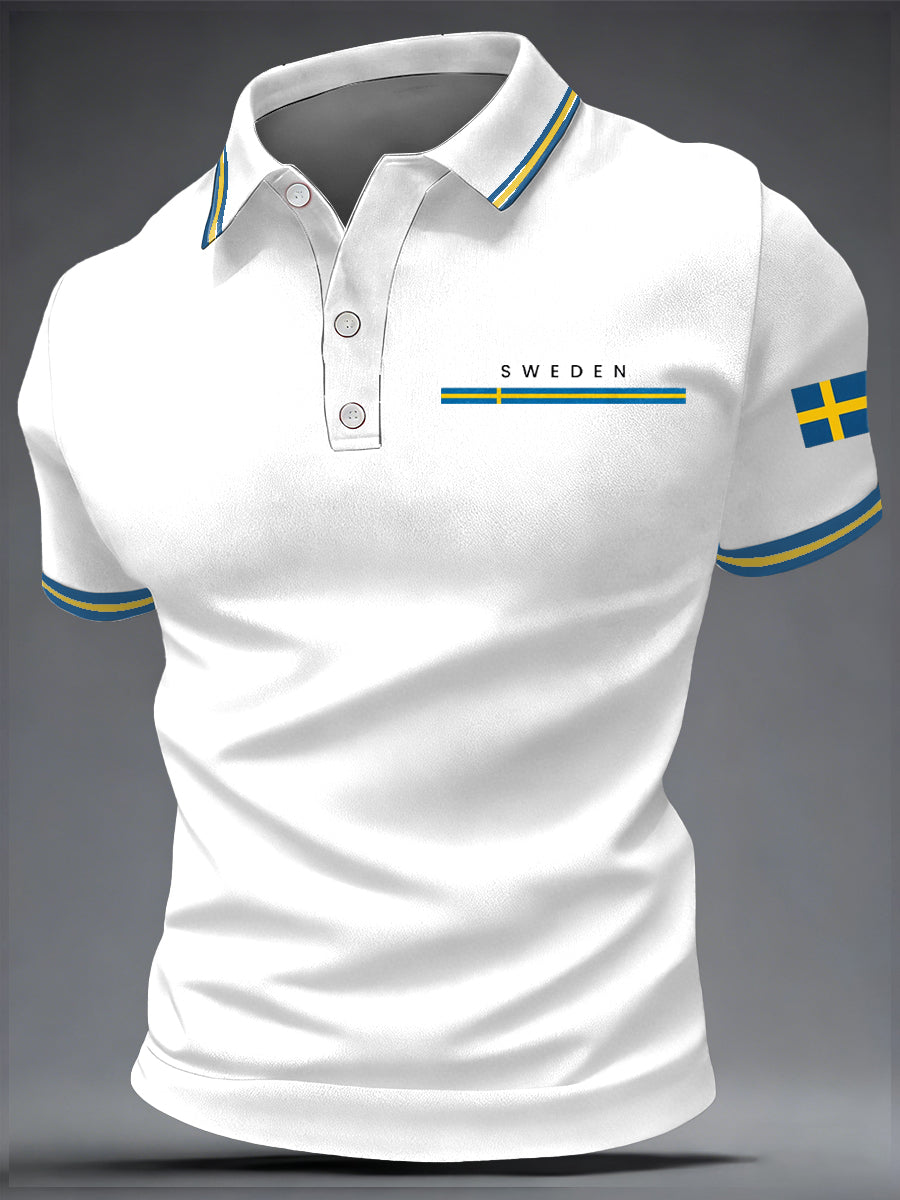 Men's art print casual top in Swedish
