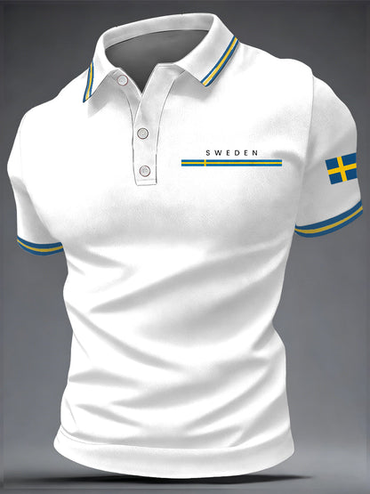 Men's art print casual top in Swedish