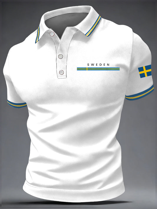 Men's art print casual top in Swedish