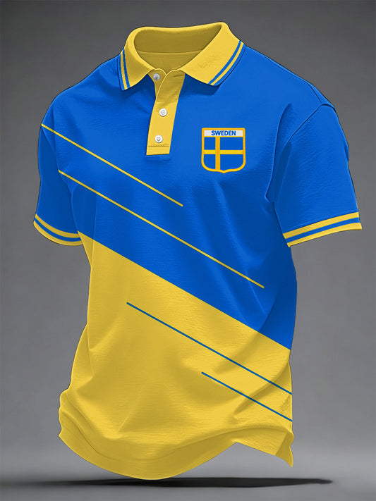 Men's art print casual top in Swedish