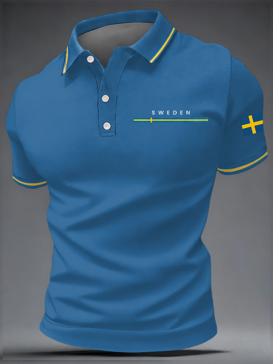 Men's art print casual top in Swedish