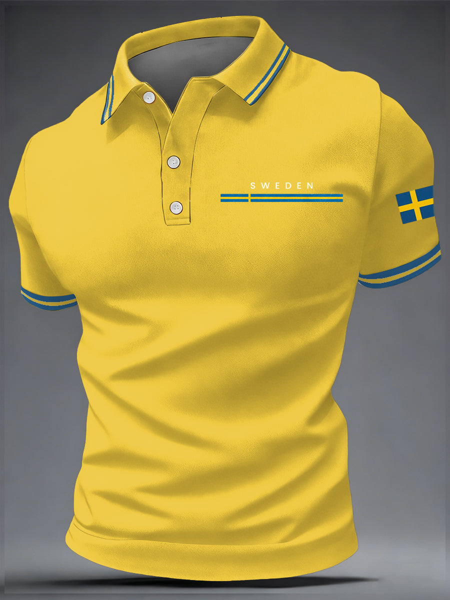 Men's art print casual top in Swedish