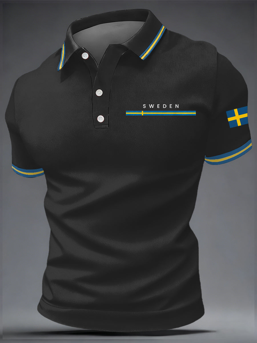 Men's art print casual top in Swedish