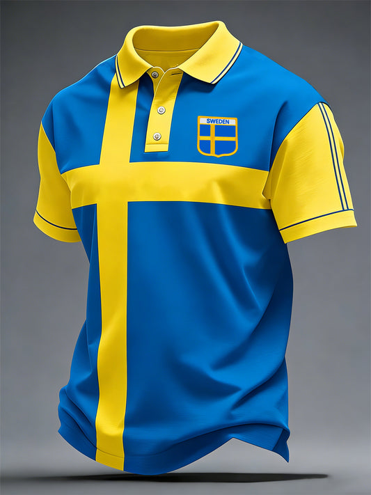 Men's art print casual top in Swedish