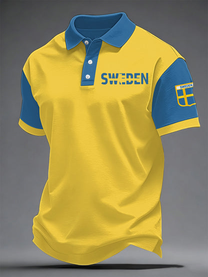 Herrkonsttryck på svensk språk casual topp