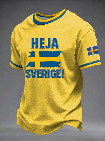 Men's T-shirt with "Heja Sverige" design