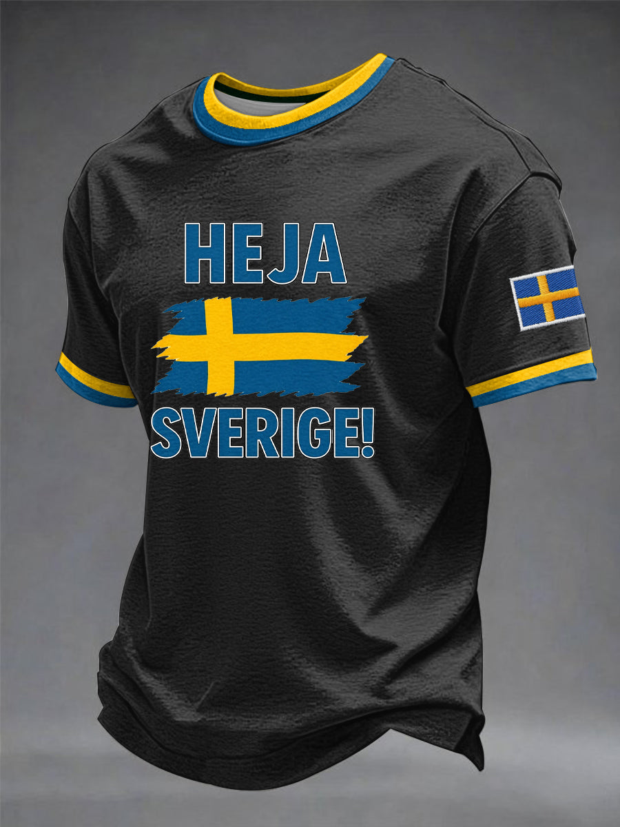 Men's T-shirt with "Heja Sverige" design