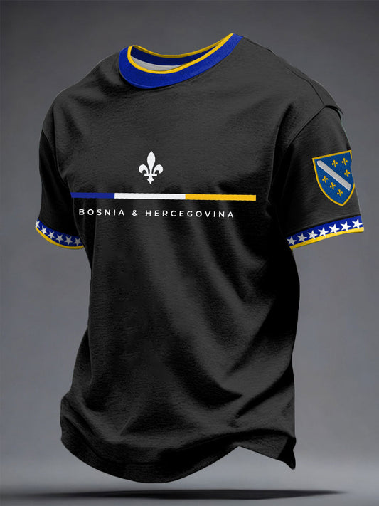 Herr Bosnien ZMAJEVI Fotbollsentusiast Tryckt T-shirt