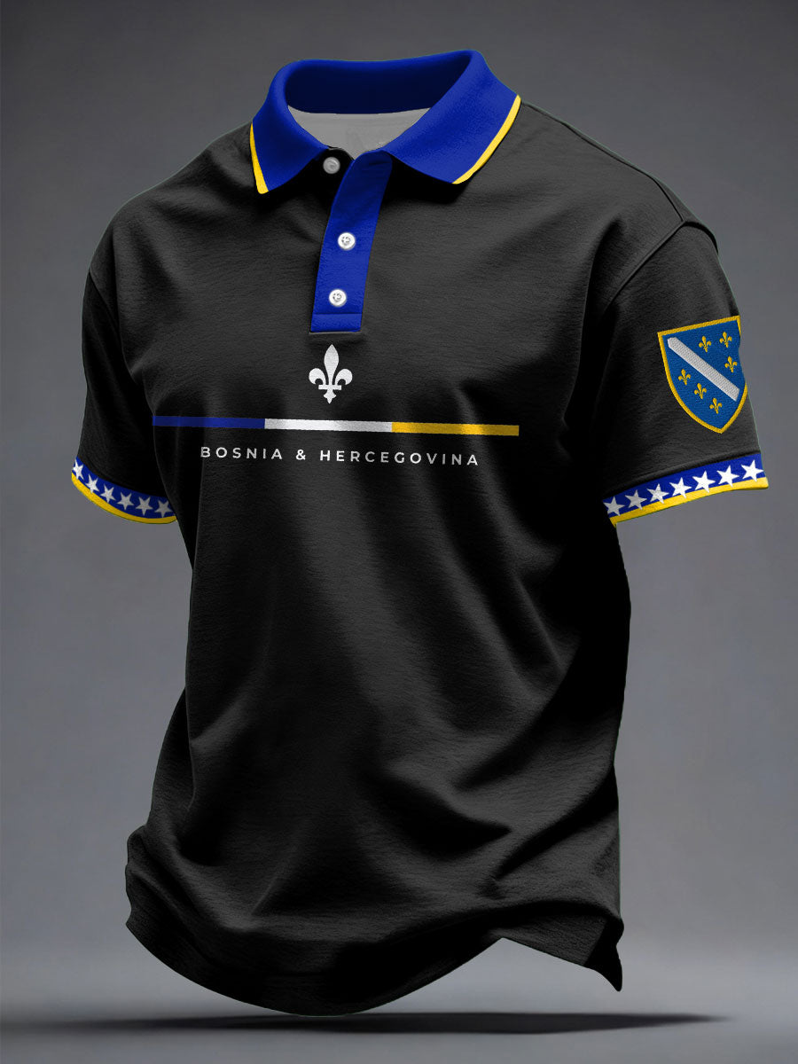 Men's Bosnia Football Lovers Printed Casual Tops