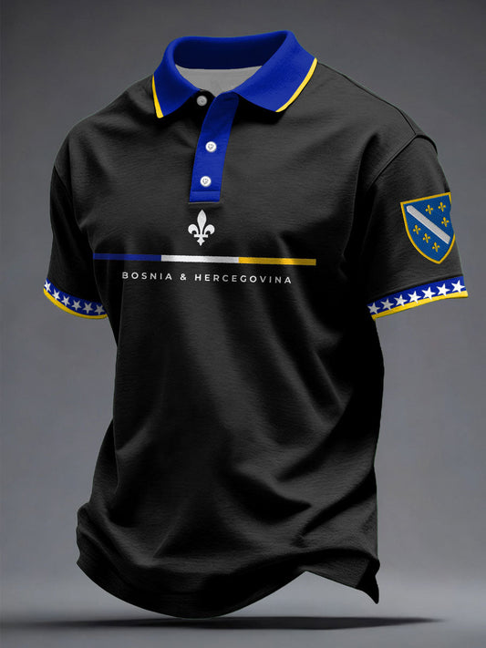 Men's Bosnia Football Lovers Printed Casual Tops