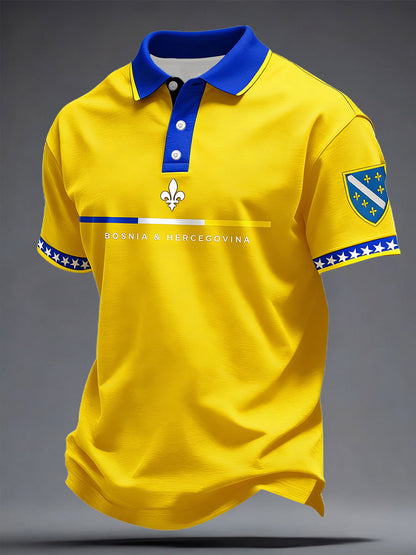 Men's Bosnia Football Lovers Printed Casual Tops