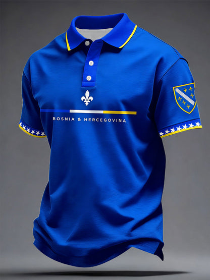 Men's Bosnia Football Lovers Printed Casual Tops